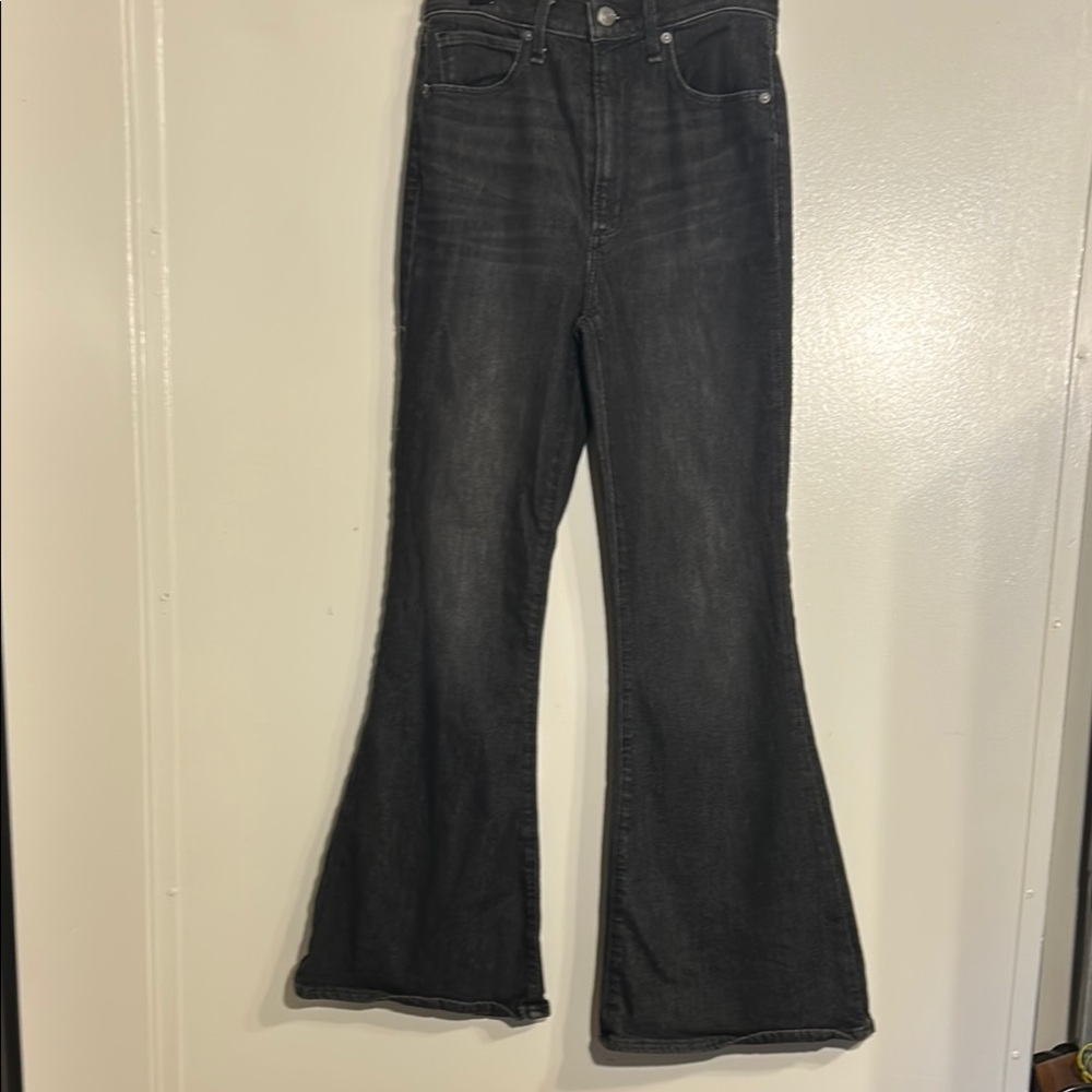 Abercrombie & Fitch Black Flare Wide Leg Jeans
